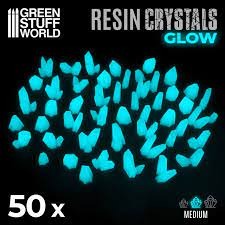 Aqua Turquoise Glow Resin Crystals Small